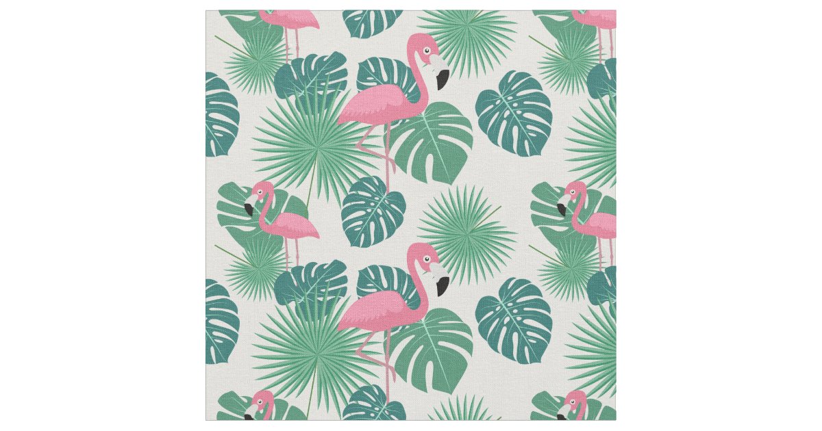 Tropical Pineapple Palm Tree Pattern Fabric | Zazzle