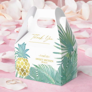 Tropical Pineapple Palms Sweet 16 ID922 Favor Boxes