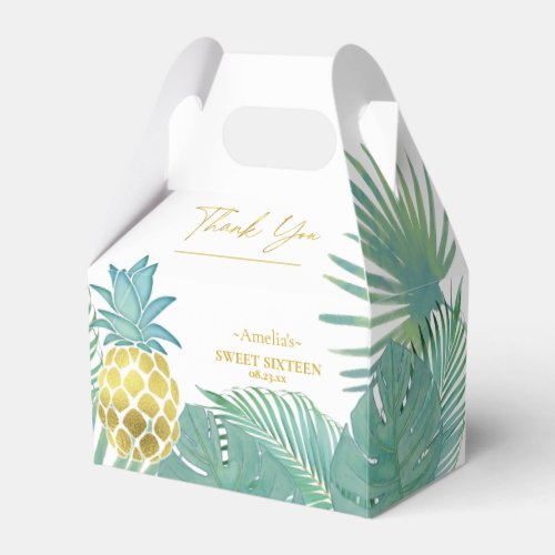 Tropical Pineapple Palms Sweet 16 ID922 Favor Boxes