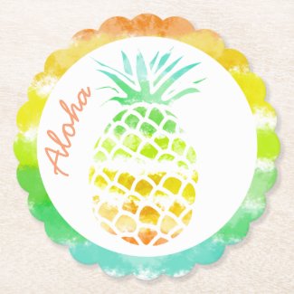 Tropical Pineapple Paper Coasters