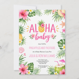 Tropical Pineapple Paradise Baby Shower Invitation