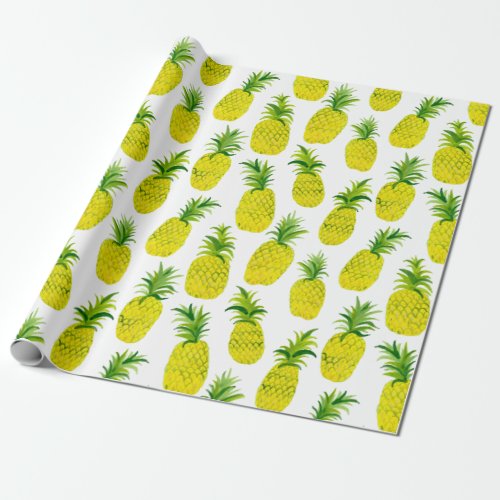 Tropical pineapple party fun wrapping paper