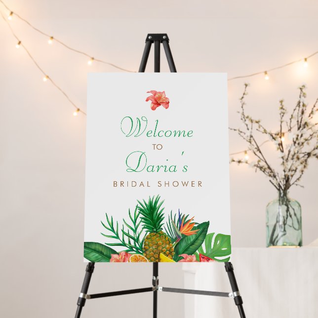 Tropical Pineapple Party Welcome Sign (In Situ (Stand))