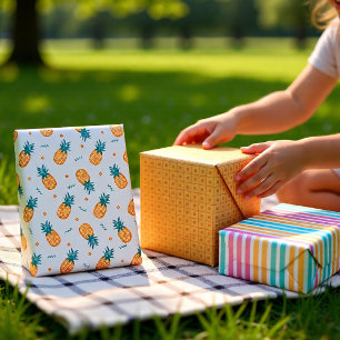 Tropical Pineapple Pastel Summer Picnic Wrapping Paper Sheets