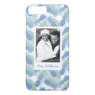 Tropical Pineapple Pattern   Add Your Photo & Name iPhone 8 Plus/7 Plus Case