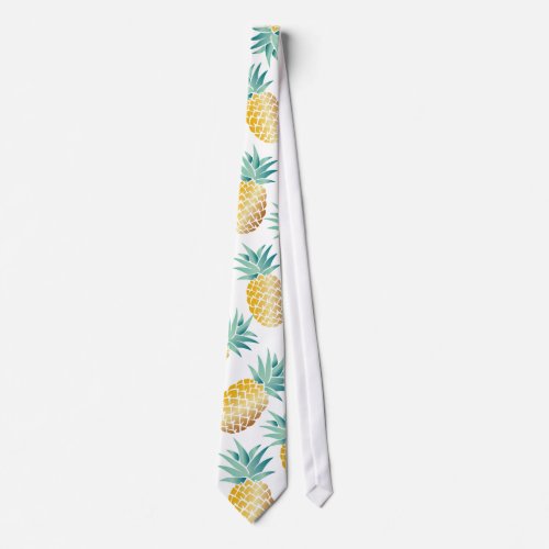 Tropical Pineapple Pattern Aloha Neck Tie