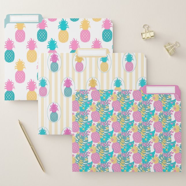 Tropical Pineapple Pattern File Folder (Set)