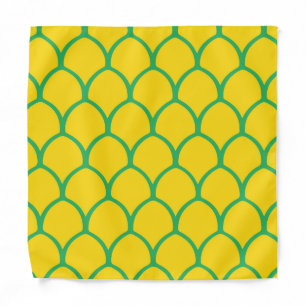 Tropical Pineapple Pattern in Green and Yellow Bandana