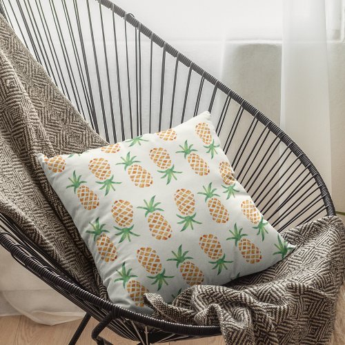 Tropical Pineapple Pattern Print Throw Pillow