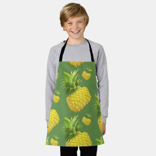 Tropical Pineapple Pattern: Summer Fruit Art Apron