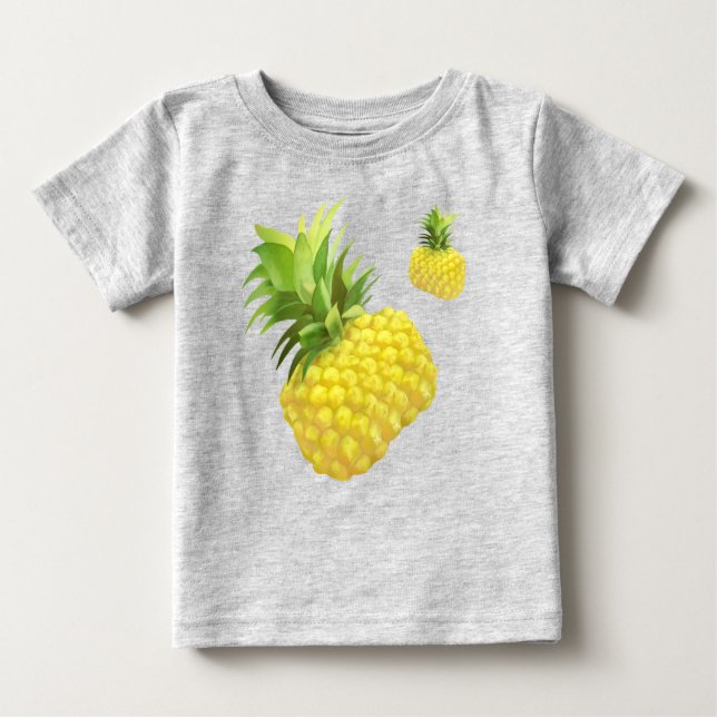 Tropical Pineapple Pattern: Summer Fruit Art Baby T-Shirt (Front)