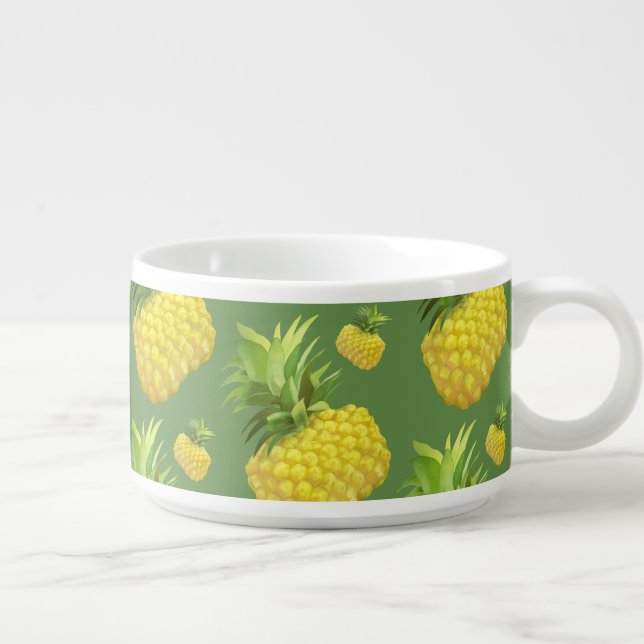 Tropical Pineapple Pattern: Summer Fruit Art Bowl (Left)