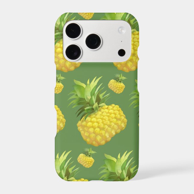 Tropical Pineapple Pattern: Summer Fruit Art Case-Mate iPhone Case (Back)