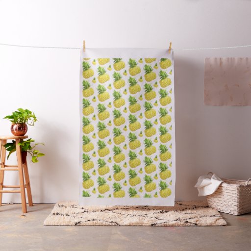 Tropical Pineapple Pattern: Summer Fruit Art Fabric