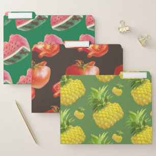 Tropical Pineapple Pattern: Summer Fruit Art File Folder