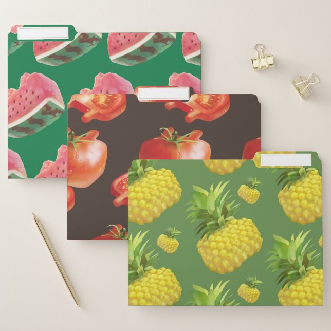 Tropical Pineapple Pattern: Summer Fruit Art File Folder (Set)