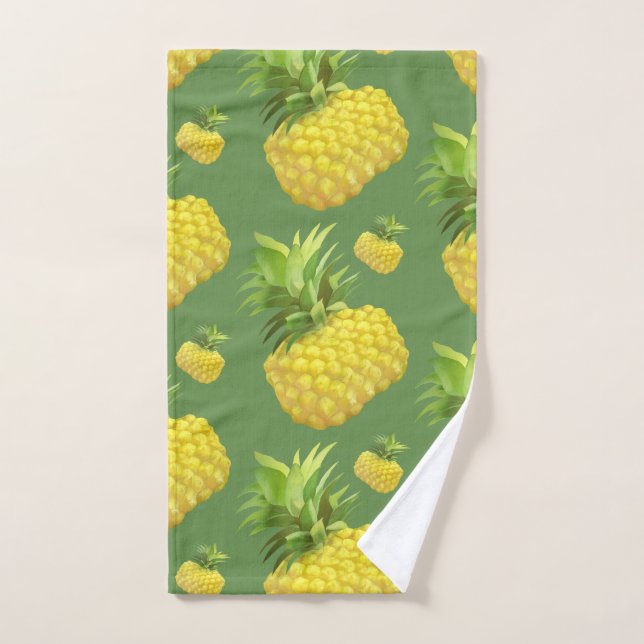 Tropical Pineapple Pattern: Summer Fruit Art Hand Towel (Hand Towel)