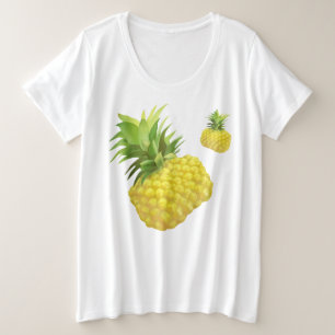 Tropical Pineapple Pattern: Summer Fruit Art Plus Size T-Shirt