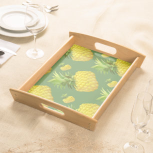 Tropical Pineapple Pattern: Summer Fruit Art Serving Tray