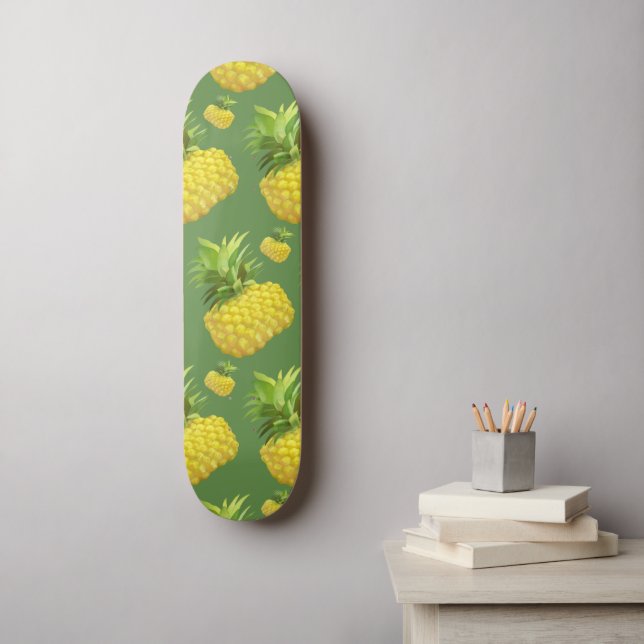 Tropical Pineapple Pattern: Summer Fruit Art Skateboard (Wall Art)