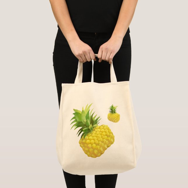 Tropical Pineapple Pattern: Summer Fruit Art Tote Bag (Front (Product))