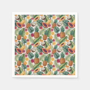 Tropical Pineapple Pattern - Summer Fruits Design Napkins