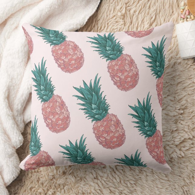 Tropical Pineapple Pattern Throw Pillow (Blanket)