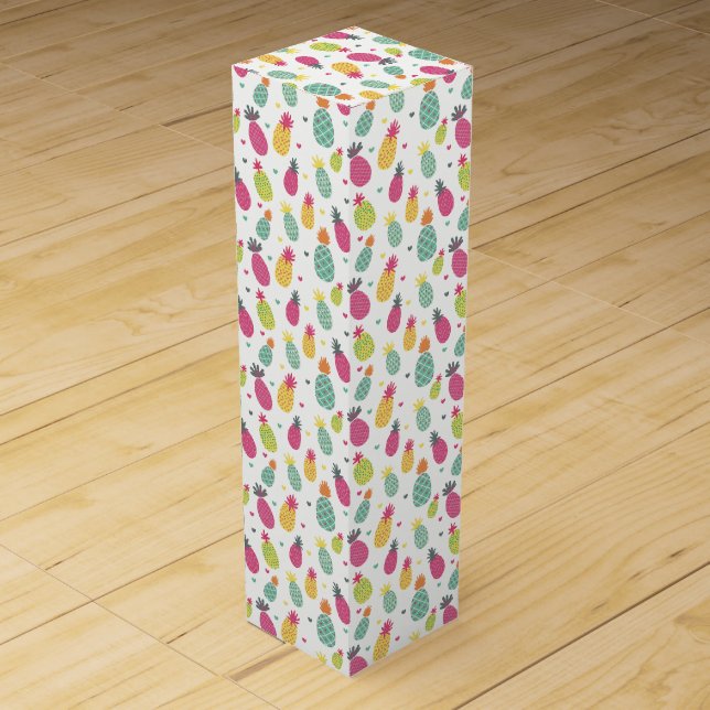 Tropical Pineapple pattern Wine Box (Front)