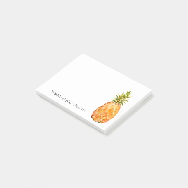 Tropical Pineapple Personalized Post it notes (Angled)