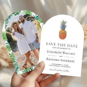 Tropical Pineapple Photo Wedding Save The Date
