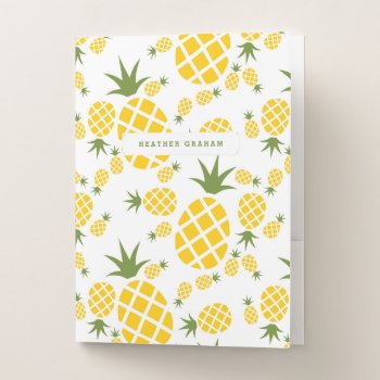 Tropical Pineapple Pocket Folder by fancypaperie at Zazzle