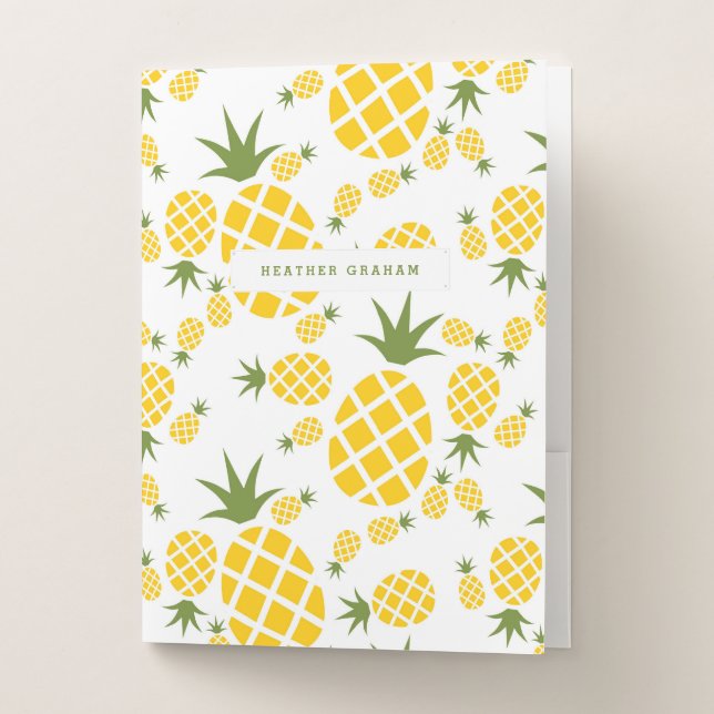 Tropical Pineapple Pocket Folder (Front)
