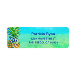 Tropical Pineapple Return Address Label