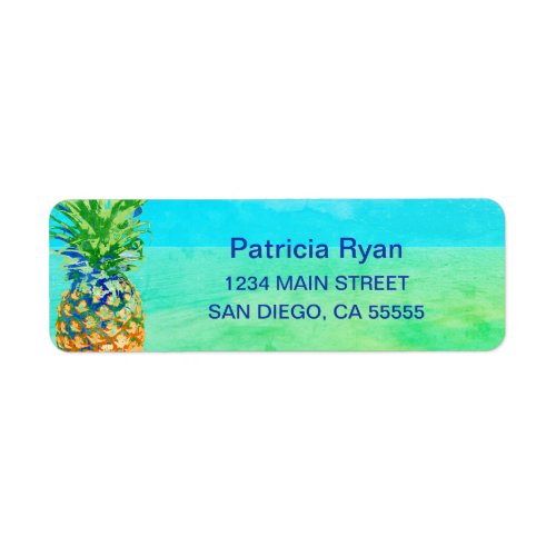 Tropical Pineapple Return Address Label