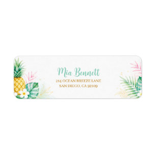 Tropical Pineapple Return Address Label