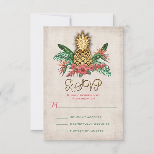 Tropical Pineapple RSVP cards