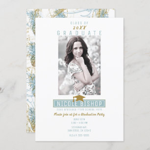 Tropical Pineapple Splash Graduation Party  Invitation