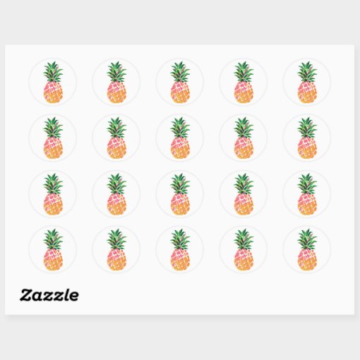 Tropical Pineapple Stickers | Zazzle