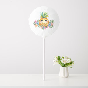 Tropical Pineapple Summer Aloha 1st Birthday Party Balloon