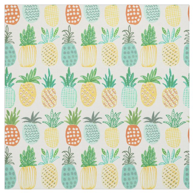 Tropical Pineapple | Summer | Fabric (Swatch)