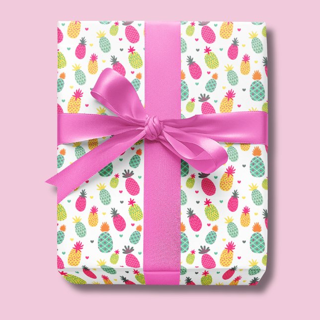 Tropical Pineapple Summer Fruit pattern Wrapping Paper (Pineapple tropical fruit pattern wrapping paper roll.)