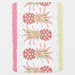 Tropical Pineapple Summer Seamless Print Baby Blanket
