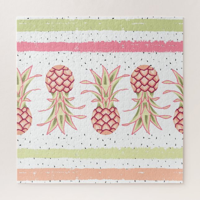 Tropical Pineapple Summer Seamless Print Jigsaw Puzzle (Vertical)