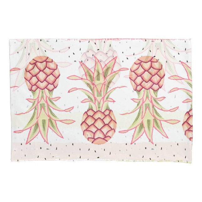 Tropical Pineapple Summer Seamless Print Pillow Case (Front)