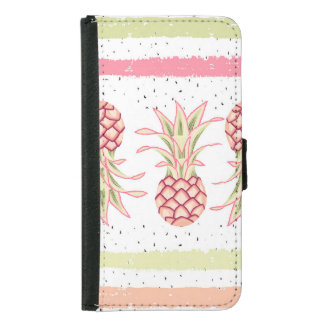 Tropical Pineapple Summer Seamless Print Samsung Galaxy S5 Wallet Case