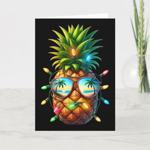 Tropical Pineapple Sungl Christmas Lights Xmas In  Card