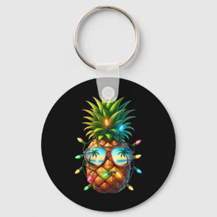 Tropical Pineapple Sungl Christmas Lights Xmas In Keychain