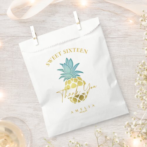 Tropical Pineapple Sweet 16 Thank You ID922 Favor Bag