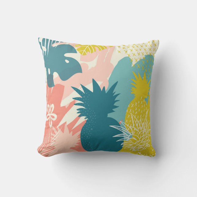 Tropical Pineapple Throw Pillow (Front)