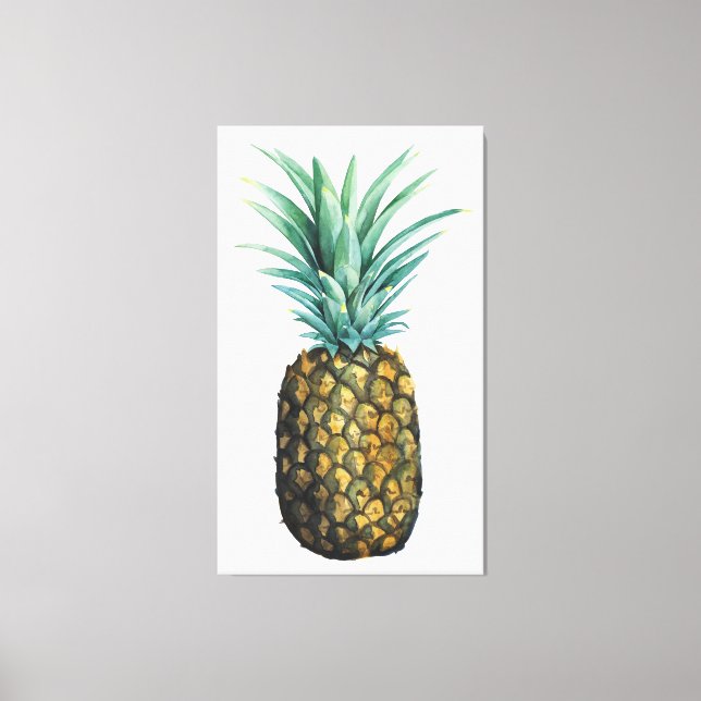 Tropical Pineapple Watercolor Canvas Print (Front)